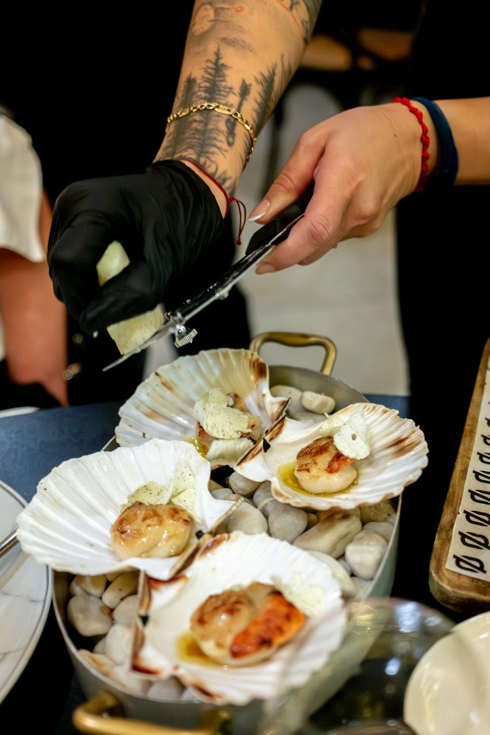 Pan-seared scallops